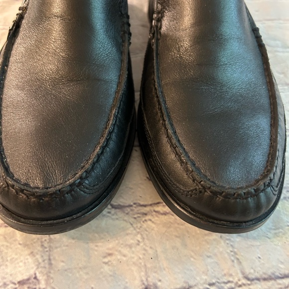 COLE HAAN MENS BLACK LEATHER SLIP ON LOAFERS SIZE 9.5M - Picture 4 of 12